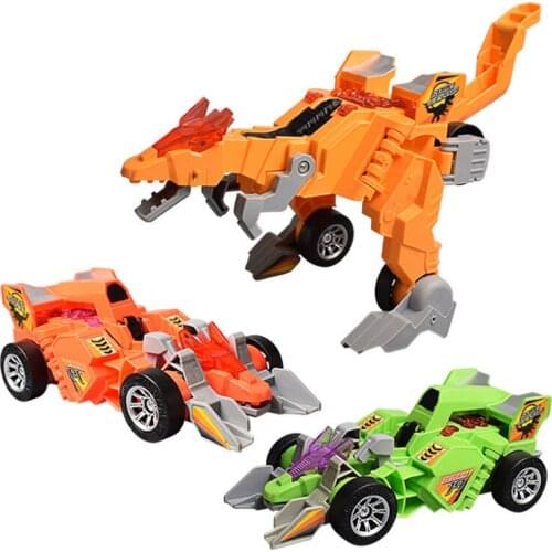 2020 New LED Deformation Car Toy Dinosaur Playing Toys with Light Music Gifts for Kids