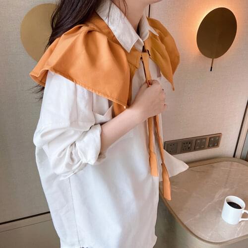 2021 Women Shawl Fake Collars Lady Solid Color False Collar Necklace Tie Shirt Dress Decorative Female Detachable Collar Cape