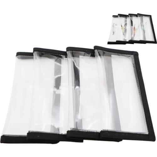 4pcs Fishing Lure Sleeve Wraps Protective Cover Clear PVC for Crankbaits Spoons Spinnerbaits Soft Hard Baits Tackle Storage Bags