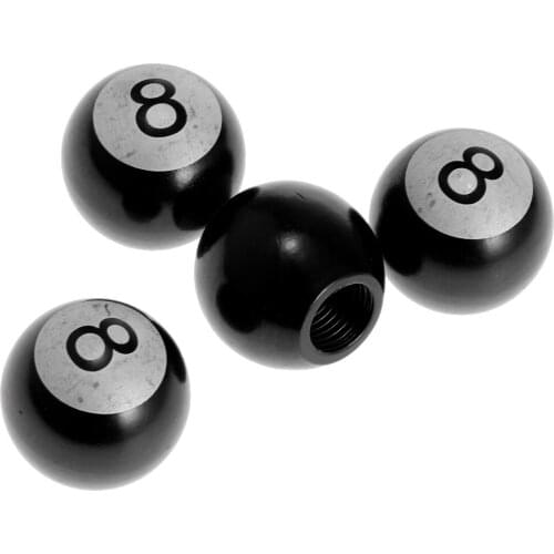 4x Black Car Wheel Tire Valve Dust Stems Air Cap Covers Accessories 8 Ball