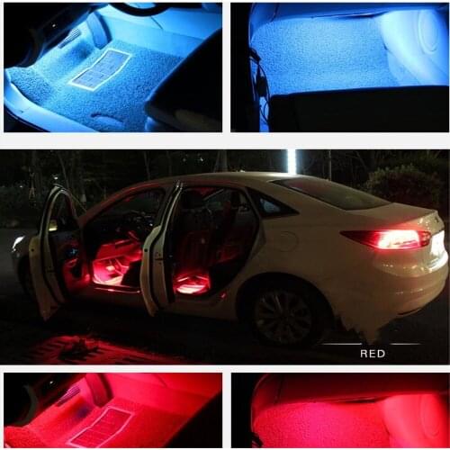 XUNMA Car LED Strip Light 4pcs LED Strip Lights 16 Colors Styling Decorative Atmosphere Lamps Car Interior Light With Remote