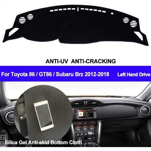 TAIJS Car Dashboard Cover Silicone Non-Slip Dash Mat Carpet ANti-UV For Toyota 86 GT86 FT86 Subaru Brz 2012-2015 2016 2017 2018