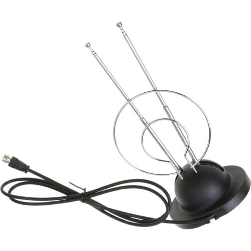 Digital Ready Rabbit Ears TV Aerial Antenna HDTV VHF UHF Signal W/ Coaxial Cable Help You Connect HDTV 1080p Picture
