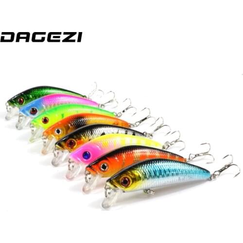 DAGEZI 8pcs/lot Minnow Fishing lure 5.8cm/7g Hard fishing Bait iscas artificiais para pesca with hook for carp fishing