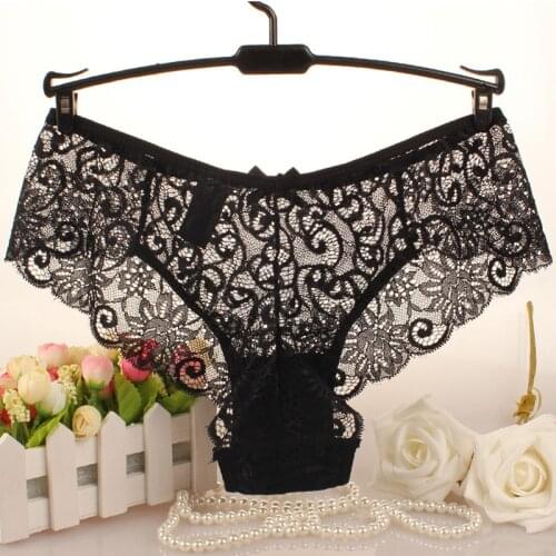 DeRuiLaDy Fashion Sexy Panties Comfortable Briefs Exquisite Crotchless Shorts Solid Lingerie Sexy Hollow Out Underwear Women