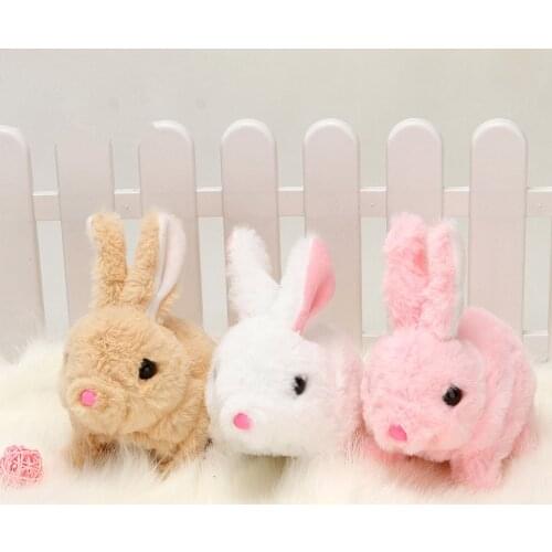 Electric Plush Rabbit Stuffed Bunny Interactive Soft Bunny Toy Mumble Walking Baby Educational Toy M09