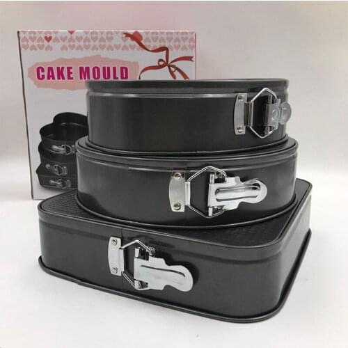 Heart-Shapedsquareroundlocklive Bottom Cake Mold, Baking Moldnon-Stick Coating Bread PanThree-Piece Metal Non-Stick Cake Mold