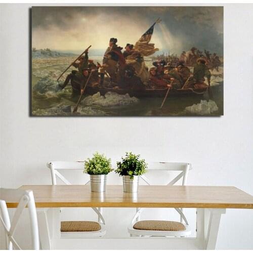 George Washingtons Crossing Of The Delaware River Art Canvas Poster Painting Wall Picture Print Home Bedroom Decoration Artwork