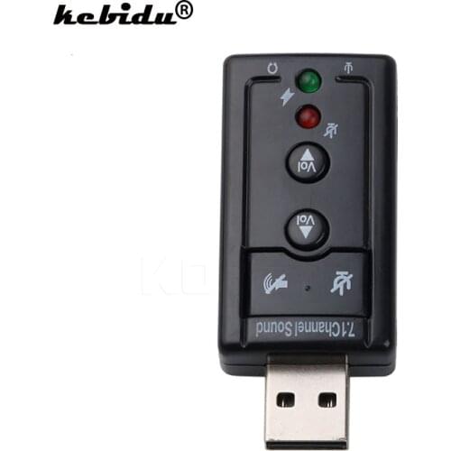 Kebidu3D External 7.1 CH Channel USB Audio Sound Card Mic Adapter Speaker 3.5mm Jack Stereo Headset For Win XP 7 8 Linux Android