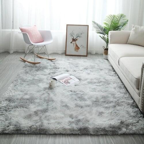 2020 New Nordic ins variegated tie-dye gradient carpet living room coffee table mat long hair bedroom carpet kids crawling rug