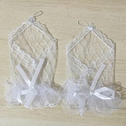 Bridal Lace Net Yarn Bowknot Gloves Without Fingers Wedding Accessories