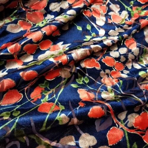 Qualified Velvet Glossy Flocked Fabric Soft Stretchy Bronzing Bling Fabric for Dress shirt Clothes Soft Velvet Garment Material