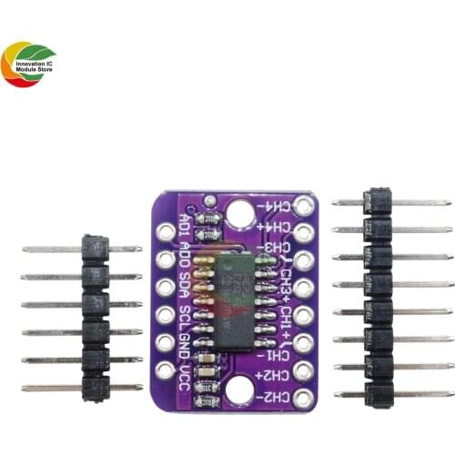 Ziqqucu MCP3424 Digital I2C ADC-4 Channel Conversion Module For Raspberry Pi For Arduino 2.7 - 5.5V High Accuracy