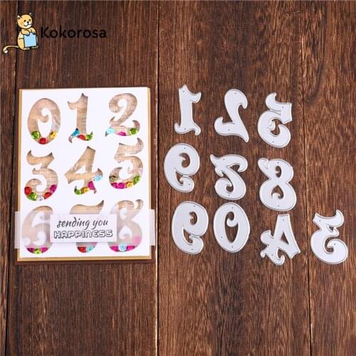 Kokorosa Numbers Letters Metal Cutting Dies for DIY Scrapbooking Card Album Embossing Die Cut New Template Dies for 2020