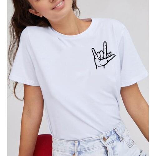 Love Tee Funny T Shirt Women Cotton Summer Short Sleeve Tshirt Women O-neck Camiseta Mujer Casual Tee Shirt Femme Tops