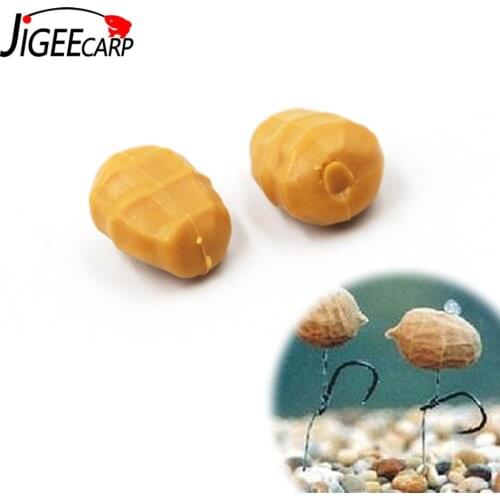 JIGEECARP 10PCS Soft Carp Fishing Floating Tiger Nut Pop up Artificial Bait Lures Carp Fishing Accessories Brown Yellow