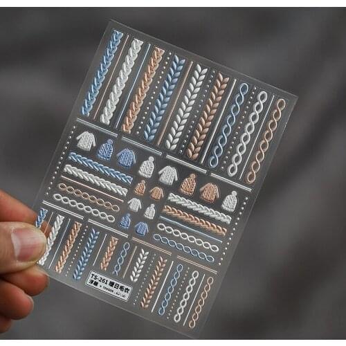 1 Sheet Sweater Design 3D Nail Art Sticker Relief Easy To Use Self Adhesive Nail Foil Decal Tips For Nail Sticker Decals