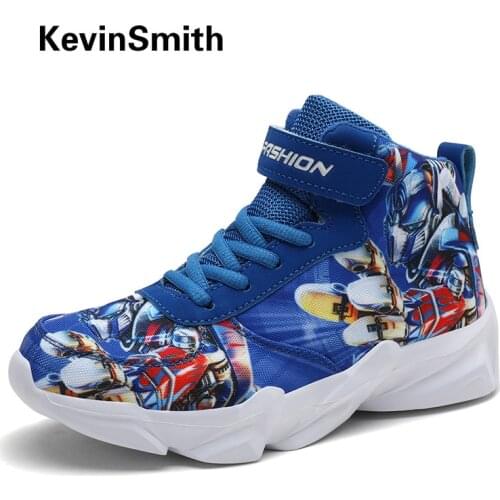 New Trend Autumn Boys Girld Child Shoes Cartoon Style Basketball Shoes for Kids Lightweight Sport Shoes Boys Soft Gym Shoes Kids
