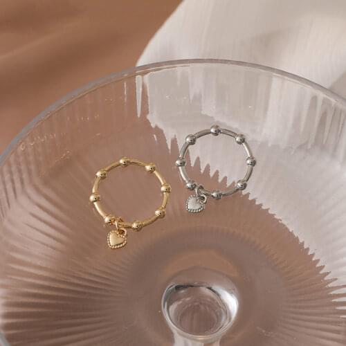 Wholesale , Jewelry Silver Color Heart Pendant Ring Charms Fashion for Women Wedding Engagement Ring Hot Gift