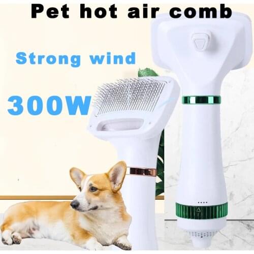 Portable 2-In-1 Pet Hair Dryer And Comb Brush Adjus Temperature Low Noise Cat Dog Grooming Comb Fur Blower Supplies For Pet Dogs