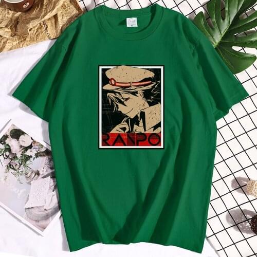 Ranpo Edogawa Printing Tshirts Woman Brand Comfortable Short Sleeved Loose New T Shirt Oversized Breathable T-Shirts WomenS