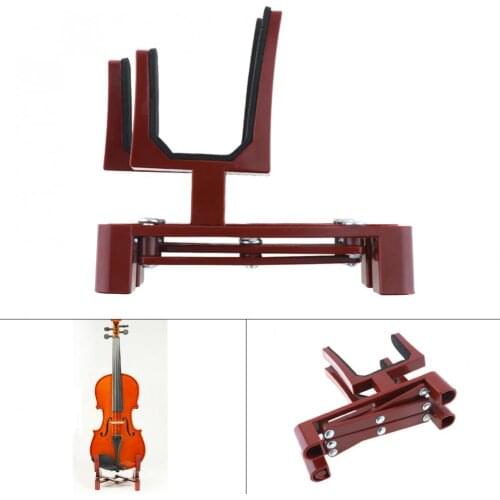 Violin Stand Adjustable Holder Plastic Foldable Extended Violin Accessories with Sponge Pad for 4/4 3/4 1/2 1/4 Violin