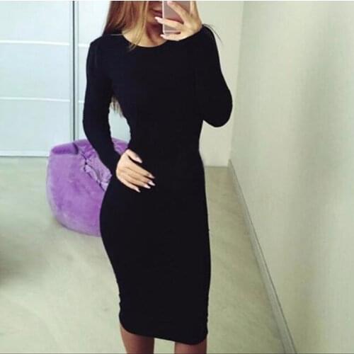 Sexy Bandage Party Dress Women O-Neck Skinny Pencil Christmas Dress Casual Dress Vestidos