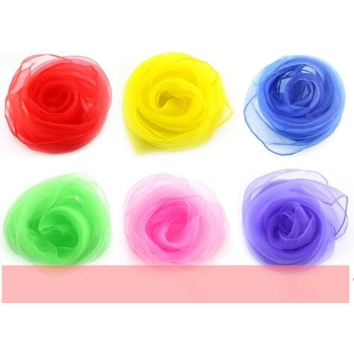 1pc 6 colors Children gymnastics scarves outdoor game toy Kids Child parent interactive handkerchief educational toys