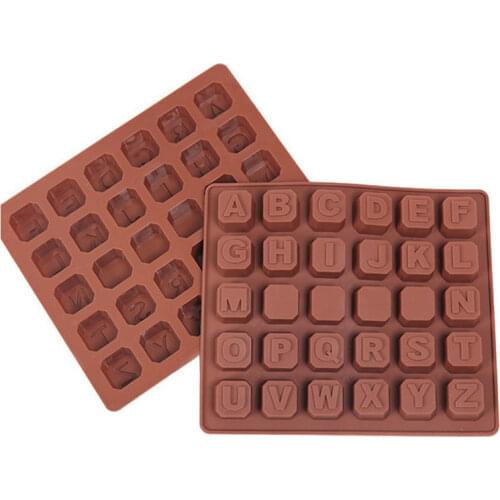 Silicone 26 Alphabets/Letters Chocolate Molds Jelly Ice Molds Cake Decoration Mold Bakeware