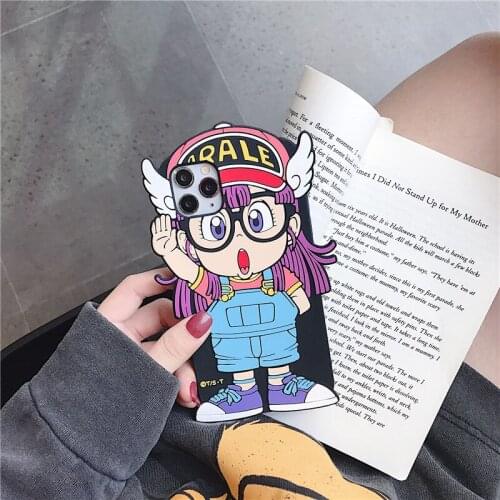 For iphone 12Mini Japan anime 3D cute machine doll ARALE silicone cover for iphone 11Pro MAX XS XR 7 8plus SE 2 phone back cover