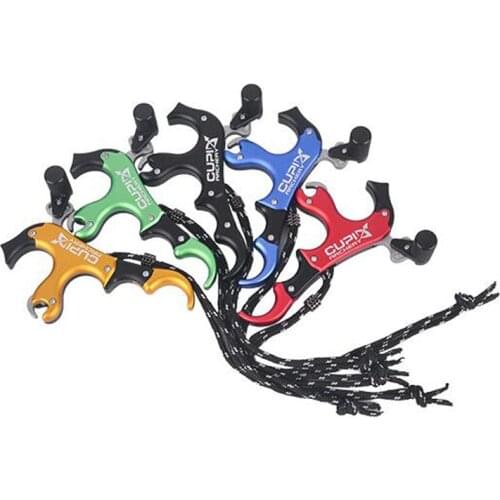 Archery 3 and 4 Switch Finger Release Caliper Aluminum Alloy Compound Bow Thumb Rlease Aids Grips Hunting Shooting Accessories