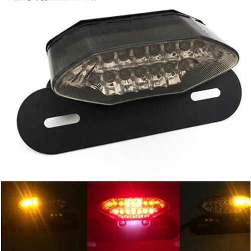 Motorcycle Quad ATV Rear LED Brake Tail Turn Signal INDICATOR License Plate Light Lamp