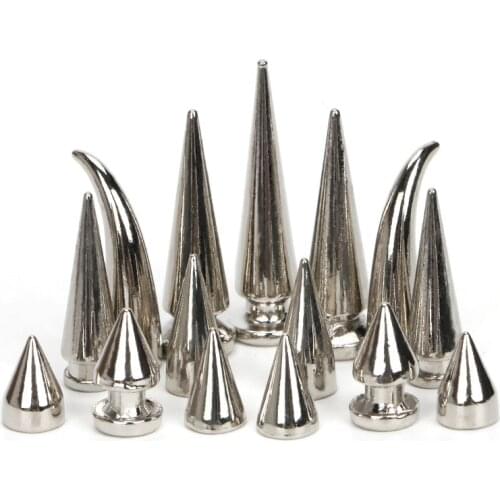 20Pcs All Kinds Of Silver Clothing Rivets Spikes Round Studs Nail Rivets Metal Bullet DIY Shoes Belt Clothes Punk Leather Craft