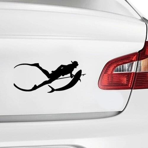 1PC Diving SpearFishing Snorkelling Car Stickers Creative Decal Car Styling