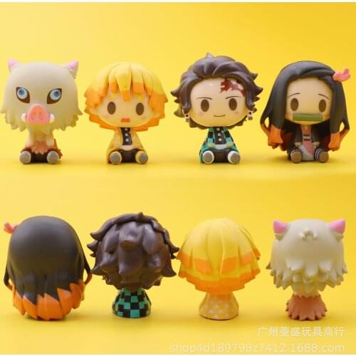1pcs Japan Anime Demon Slayer Cute Kamado Tanjirou Kamado Nezuko PVC Action Model Toys Xmas Gifts randomly sent