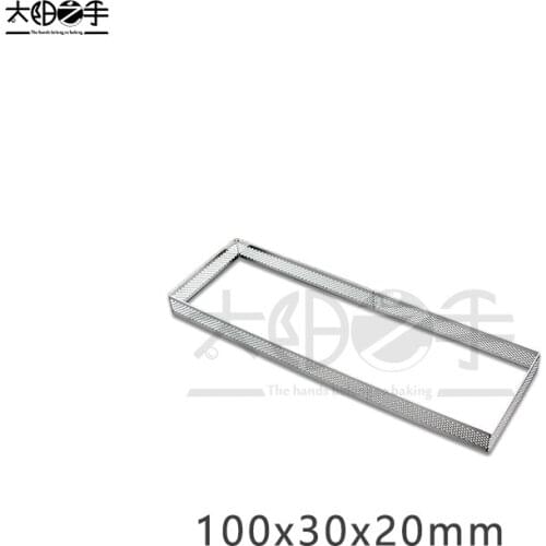 100x30x20mm Rectangular Perforated Tart Ring 304 Stainless Steel Tart Ring Tartlet Mold Make Rectangular Fruit Pie Egg Tart