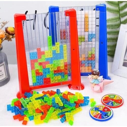 Creative Tetris Game Russian 3D Building Blocks Tangram Math Toys 2 in 1 Board Game Childrens Party Educational Toys For Kids