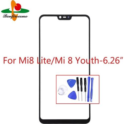 6.26" For Xiaomi Mi 8 Lite\ Mi8 Lite\ Mi 8 Youth \ Mi8 Youth Touch Screen Front Panel Glass Lens Outer Glass For Mi 8X\ Mi8X