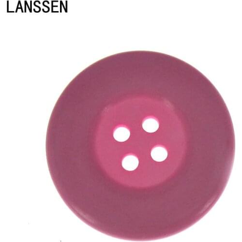 8pcs 1-3/8" 4-Holes Pink resin buttons sewing round large button for DIY craft clothes coat accessory 34.0mm