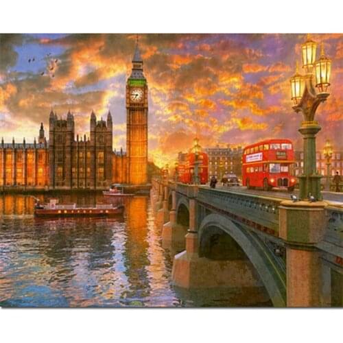 Diamond painting London landscape diy 5d diamond embroidery Big Ben icon full square mosaic painting wall sticker decoration