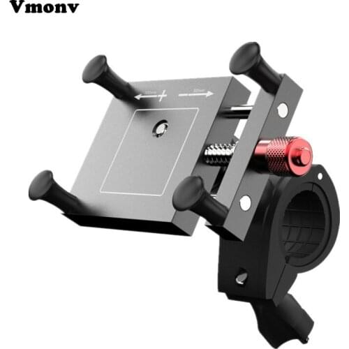 Aluminum Mountain Motorcycle Bicycle Handlebar Phone Holder Adjustable Motorcycle Rearview Mirror Cellphone Mount For iPhoneX XR