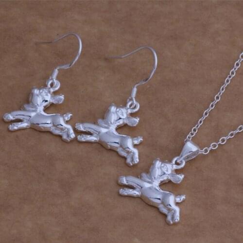 AS030 Hot Silver Color Gift Lady Girl Popular Jewelry Sets Earring 045 + Necklace 032 /dkaambha Bduajvba