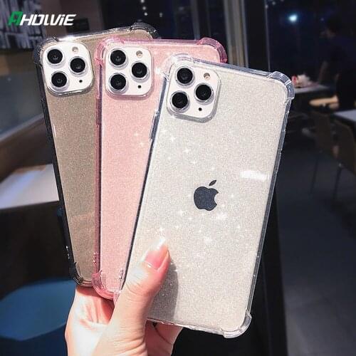 Shining Glitter Powder Phone Cases For iPhone 12 Mini 11 Pro 11Pro Max X XR XS 6 6S 7 8 Plus SE 2020 Transparent Soft Back Cover