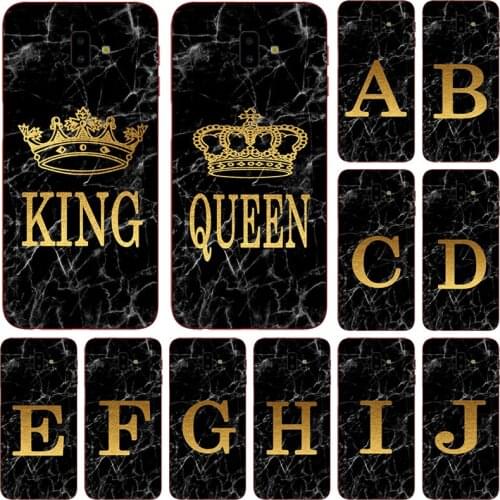 Phone case For Samsung Galaxy J8 J6 J4 Plus Core 2018 J800 J600 J610 J400 J415F Marble Golden alphabet Soft Print Cover