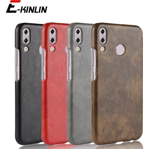 Retro Ultra Thin PU Litchi Leather Texture Phone Case For Asus ZenFone 5 5Z 6 ZE620KL ZS620KL ZS630KL Hard PC Back Cover