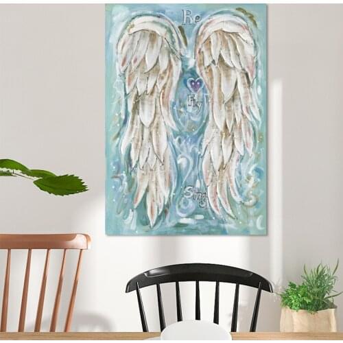 Home Decoration Wall Posters and Prints Wall Art Canvas Painting Abstract Musical Symbol Angel Wings Pictures for Living Room