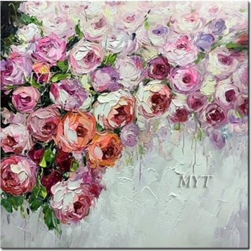 Home Decor Showpieces New Arrival Abstract Palette Knife Flower Abstract Oil Painting Thick Acrylic Canvas Wall Hangings Art