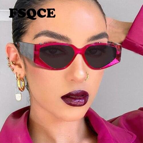 FSQCE 2021 Fashion Sunglasses Women Men Brand Designer Vintage Retro Big Frame Purple Leopard Cat Eye Sun Glasses UV400