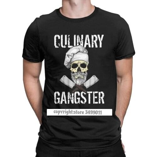 Culinary Gangster Cooking Chef Kitchen Tshirt Mens Cotton Casual Tee Shirt Round Collar Cook Tees Clothes Original