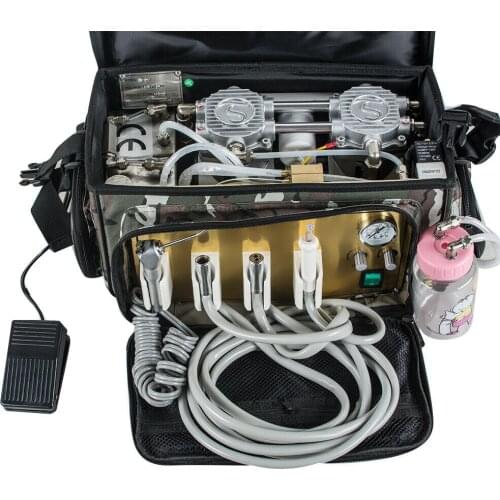 Good quality MINI Convenient Portable Dental Unit with Air Compressor Suction System Bag type Portable